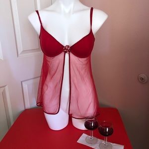 VS  36 C Lingerie Chemise Slip Babydoll Sheer lace